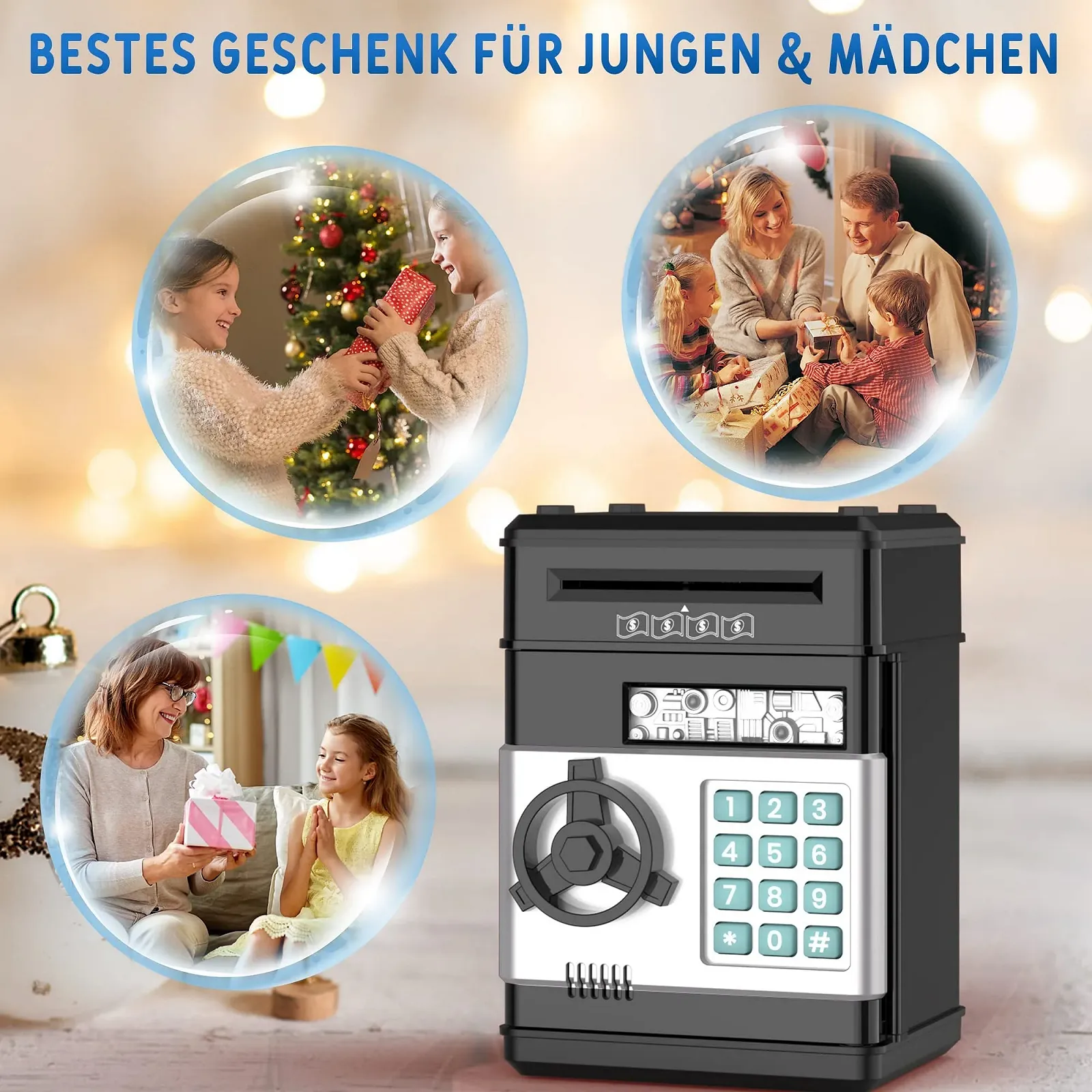 Скарбничка банкомат дитяча чорна 4+ років, фото №7