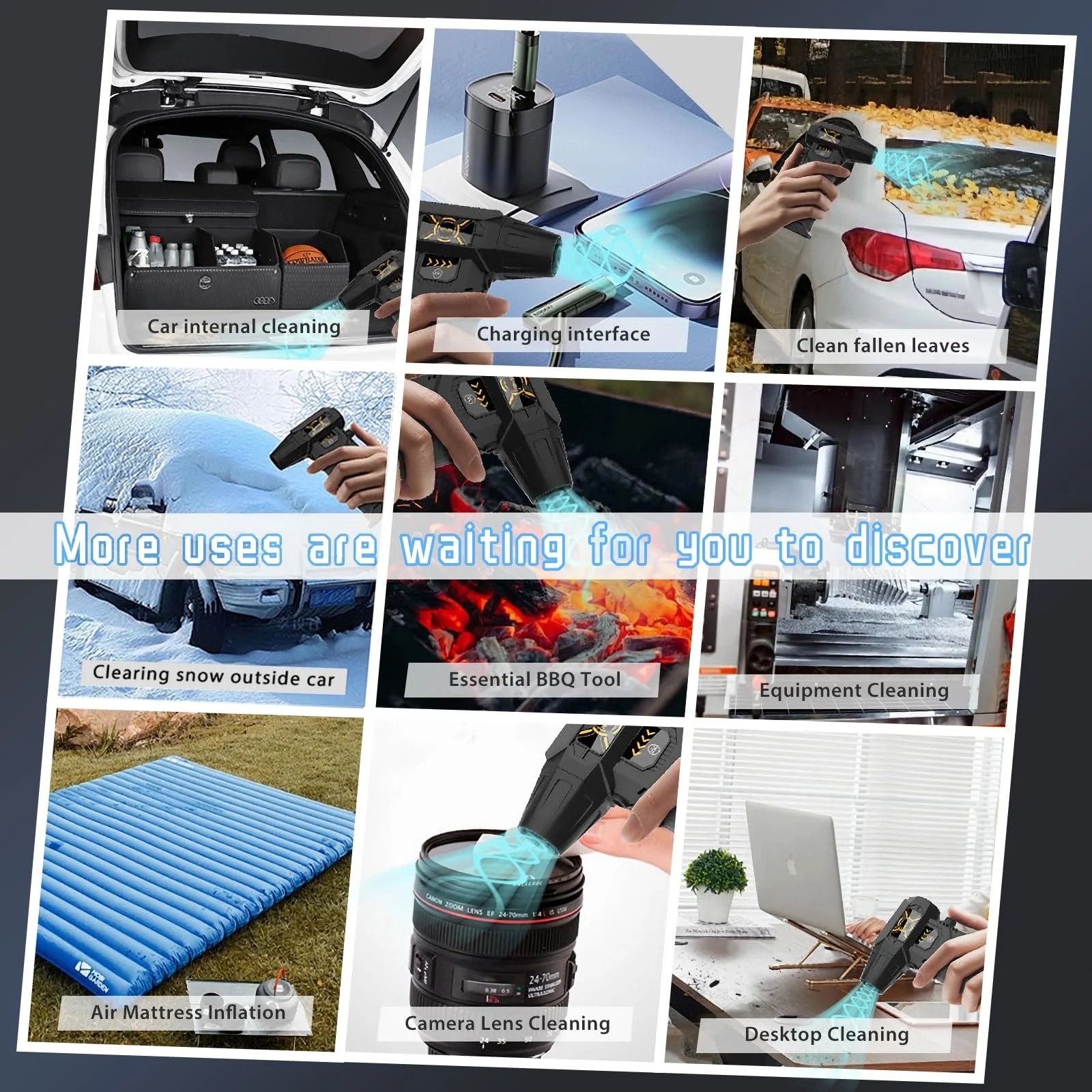 Электрический воздуходувка ZEBRAMOL 150 000 RPM 3 скорости 8000 mAh для ПК и мебели, фото №6