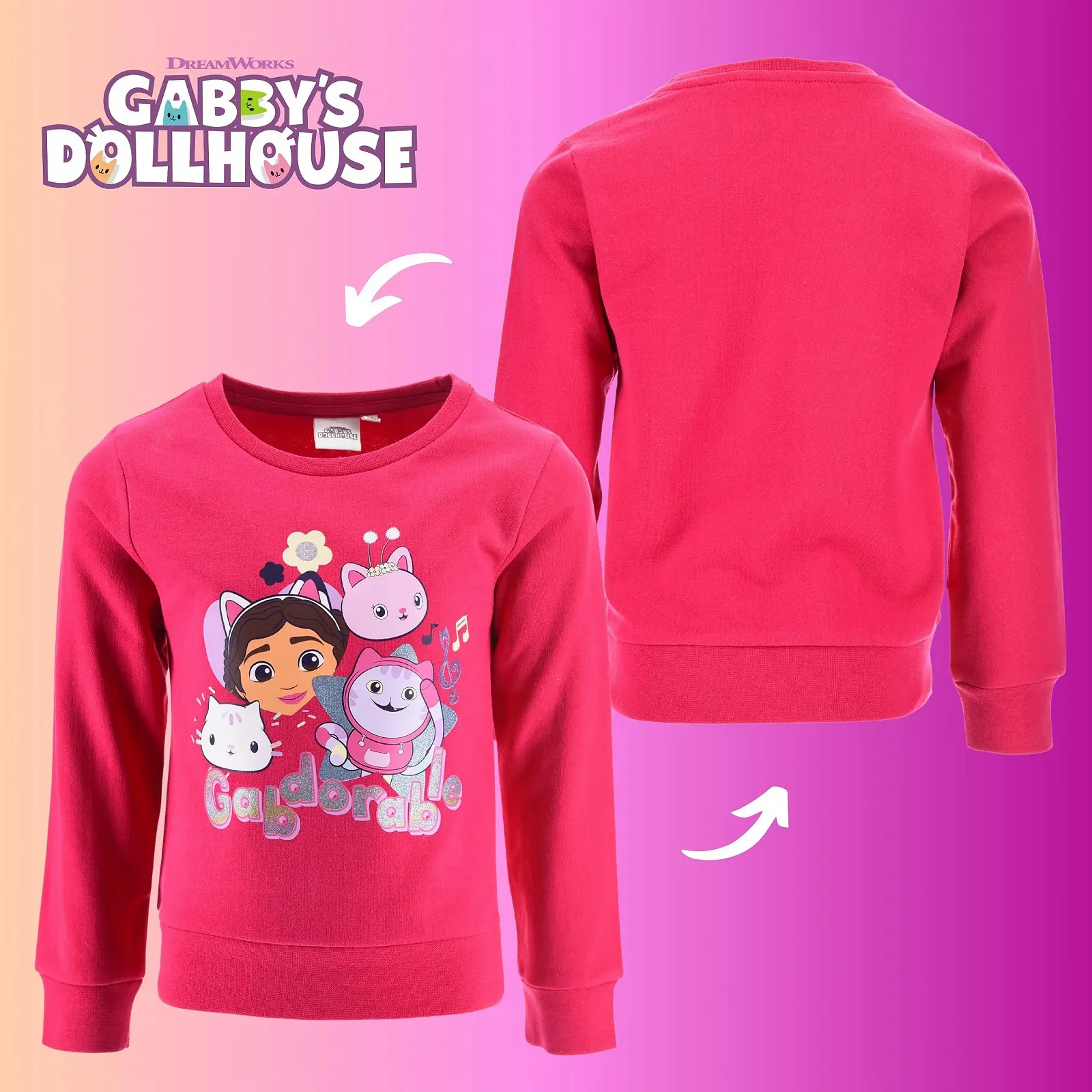 Свитшот Gabby's Dollhouse для девочек, детский свитер с дизайном Gabdorable, подарок для девочек, размеры от 3 до 6 лет, фото №7