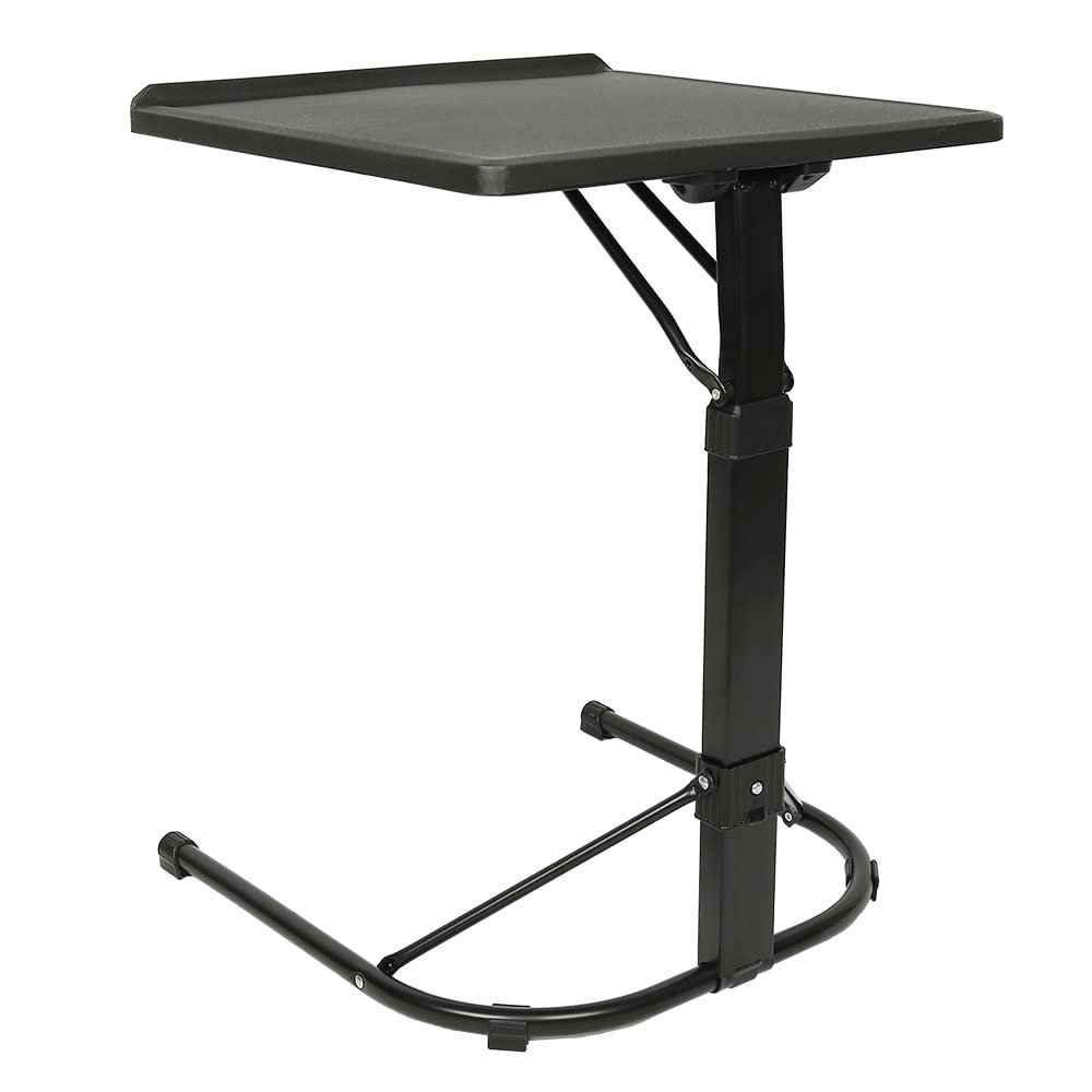 Прикроватный столик складной портативный для ноутбука с регулировкой высоты для спальни гостиной кровати - складной - регулируемый по высоте (43 x 43 x 58 - 69 см), черный, фото №7