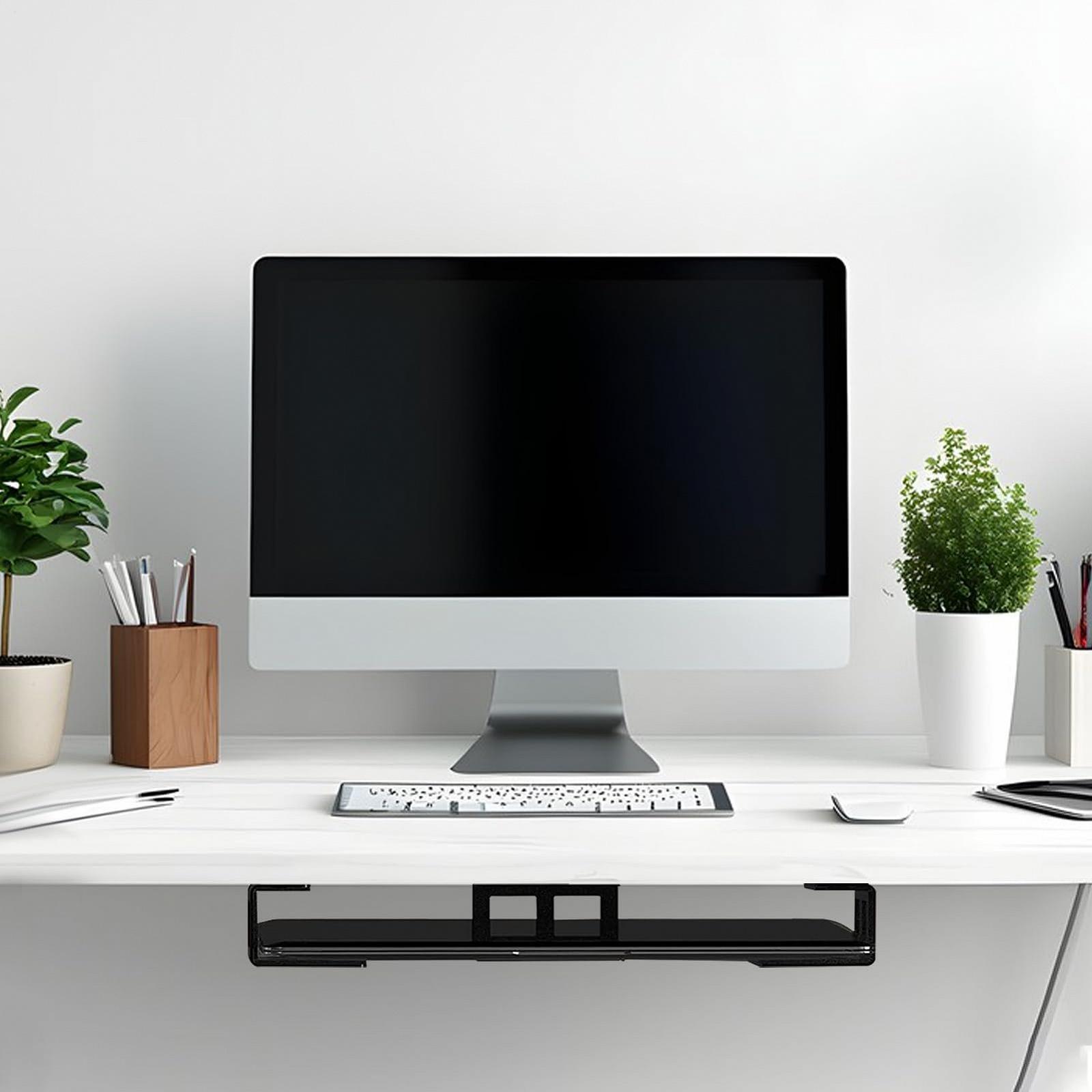 Держатель для ноутбука - Металлический кронштейн под стол для тонкого ноутбука, компактная подставка для ноутбука для игровой консоли, модемной клавиатуры, Smart TV Box, прочный, фото №3