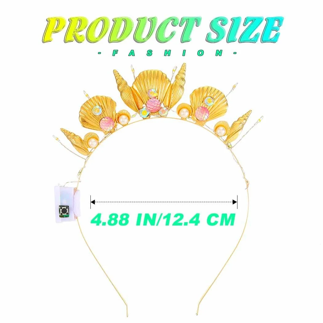 Обруч на голову с LED ракушками, фото №4