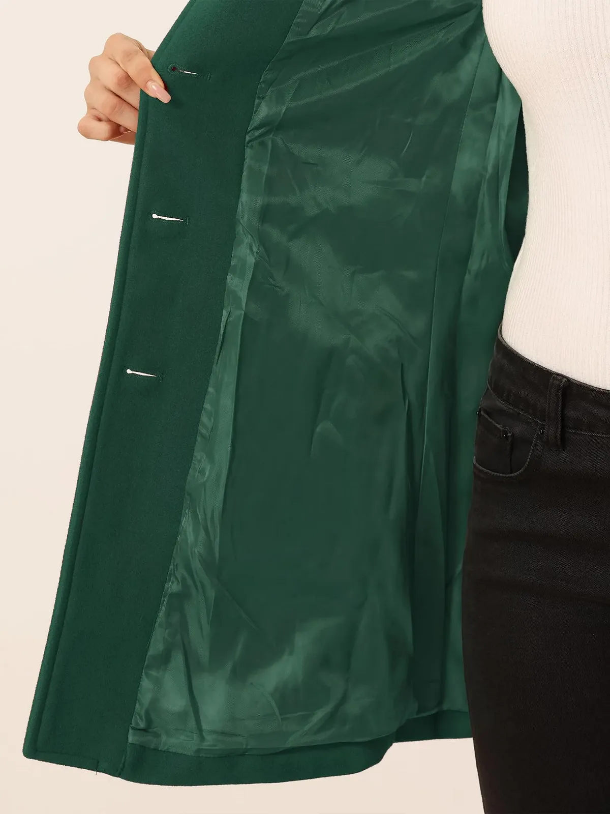 Пальто Allegra K A-силуэта с воротником Питер Пен, рукавами реглан, зимнее, фото №5 Пальто Allegra K A-силуэта с воротником Питер Пен, рукавами реглан, зимнее, фото №5