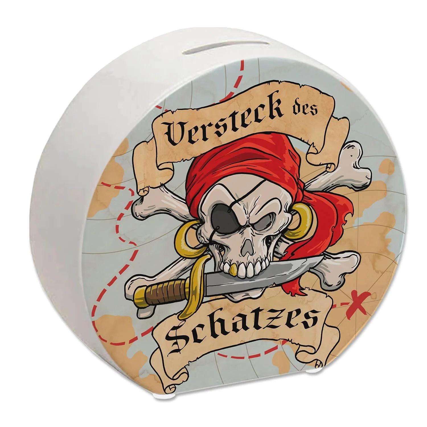 Скарбничка Карта скарбів та череп керамічна, фото №1