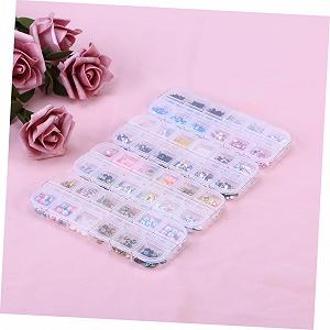 Набор искусственных ногтей со стразами Beavorty 4 шт. Кристаллические заклепки для ногтей, жемчуг для ногтей, блестки для ногтей, украшения для DIY-маникюра c g k synthetic.ua - Фото 1