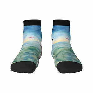 Носки Цветок Орхидея Бабочка Мягкие Свежие Модные Удобные На все сезоны Один Размер, Орхидея - Фото 1