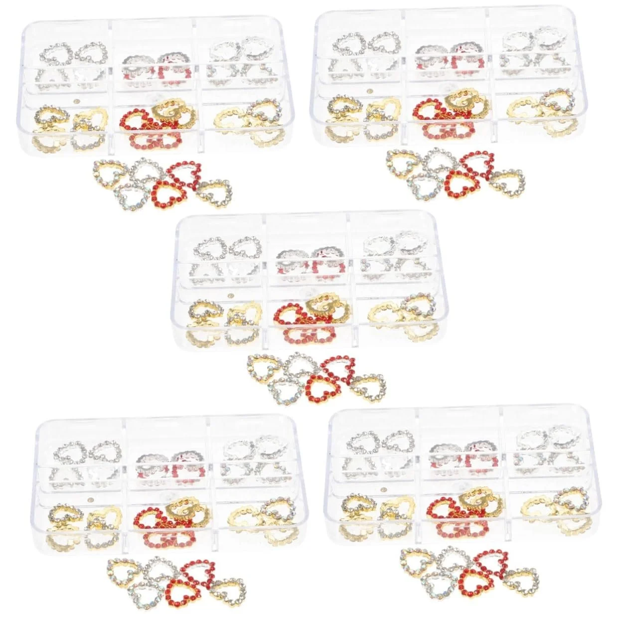 Стразы для ногтей Сердце ABOOFAN 150 шт. Для Дня Святого Валентина, свадьбы и дней рождений Блестящее украшение для ногтей для творческих проектов, фото №1