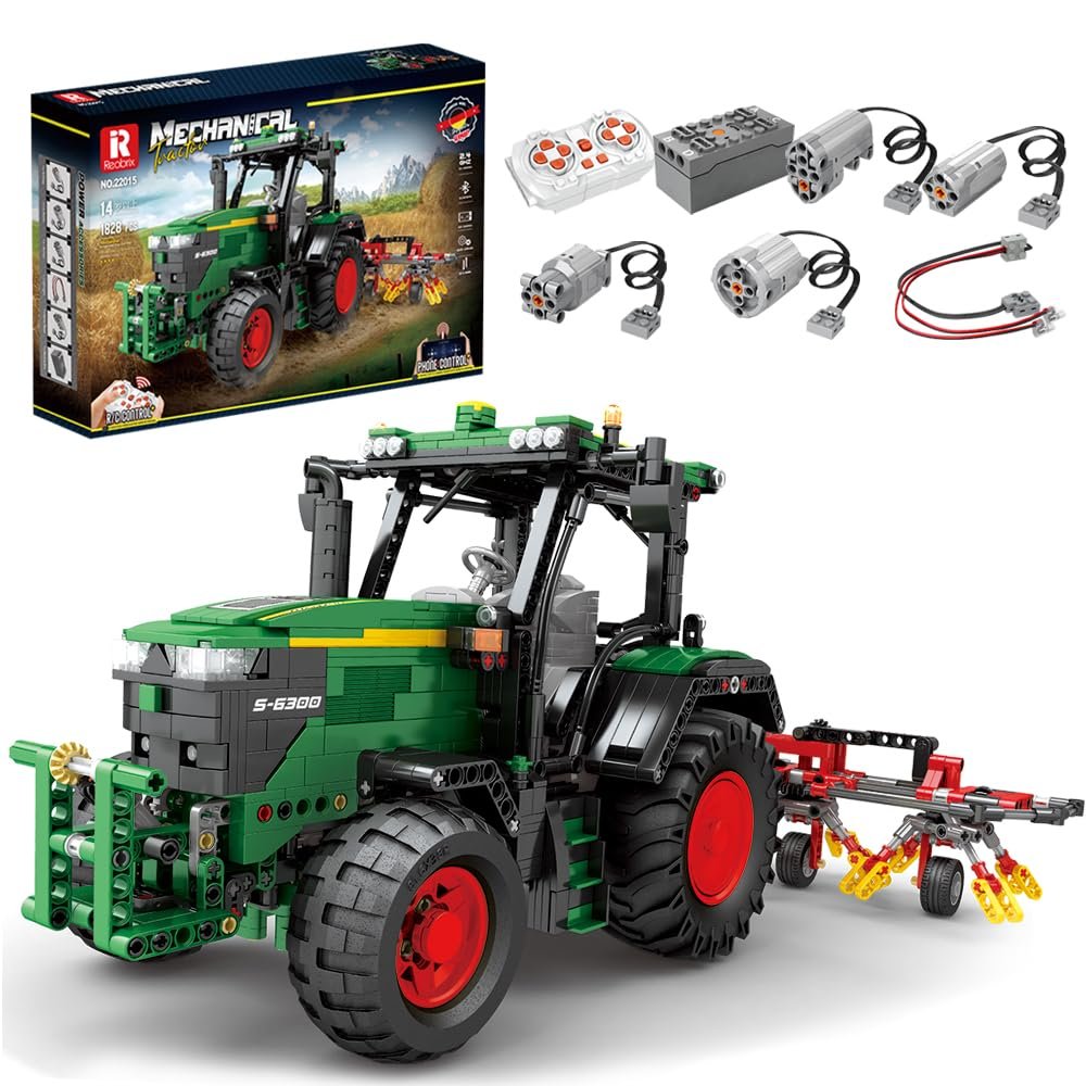 Блоки Reobrix 22015 Technik Agricultural Tractor 6130R для модели классического фермерского трактора, 1828 части, фото №1