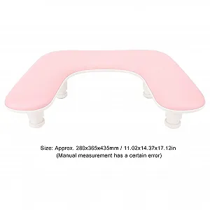 Подставка для рук U-образная Регулируемая по высоте для маникюра розовая synthetic.ua - Фото 1