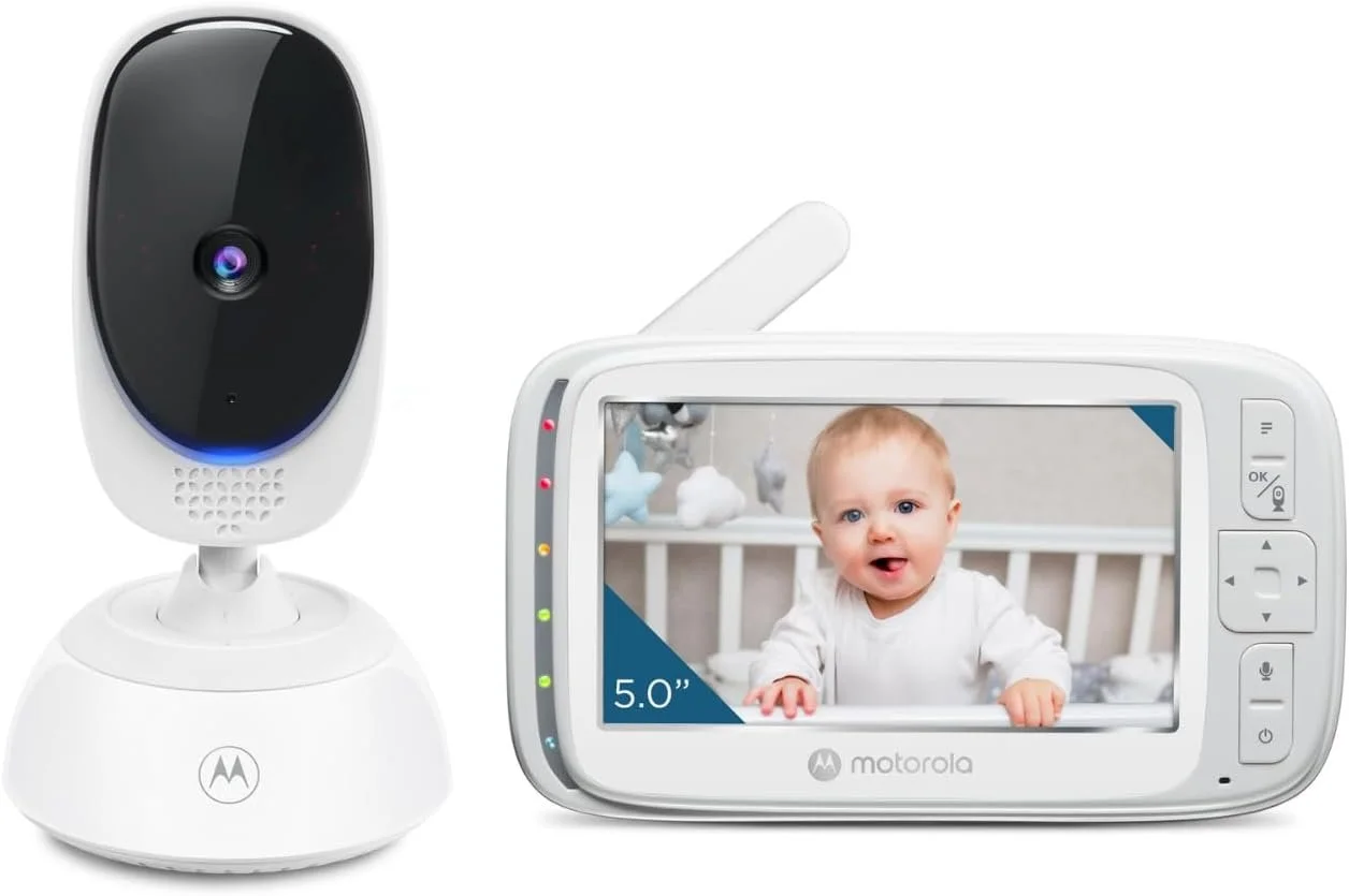 Детская видеоняня с монитором 5'' Motorola Nursery VM75 инфракрасное ночное видение цифровой зум двусторонний разговор и колыбельные Белый, фото №1