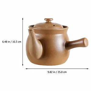 Глиняная кастрюля китайская керамическая 2.7 л коричневая synthetic.ua - Фото 1