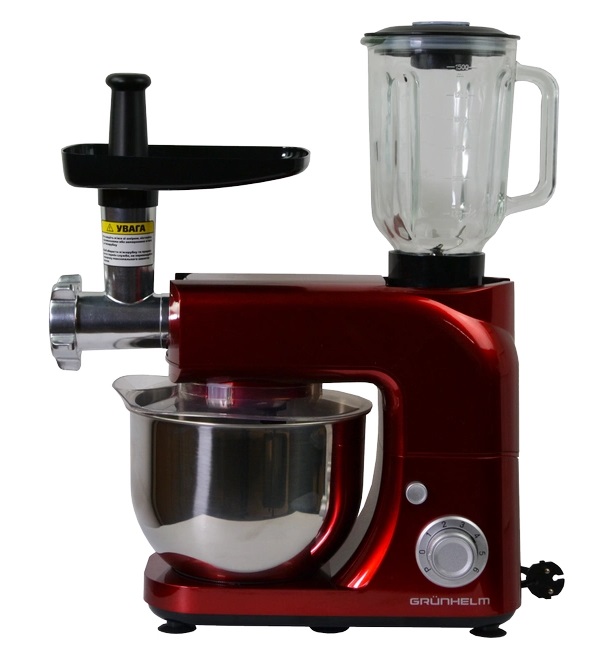 Кухонный комбайн Grunhelm GKM0022R 1800 Вт красный, фото №2 Кухонный комбайн Grunhelm GKM0022R 1800 Вт красный, фото №2