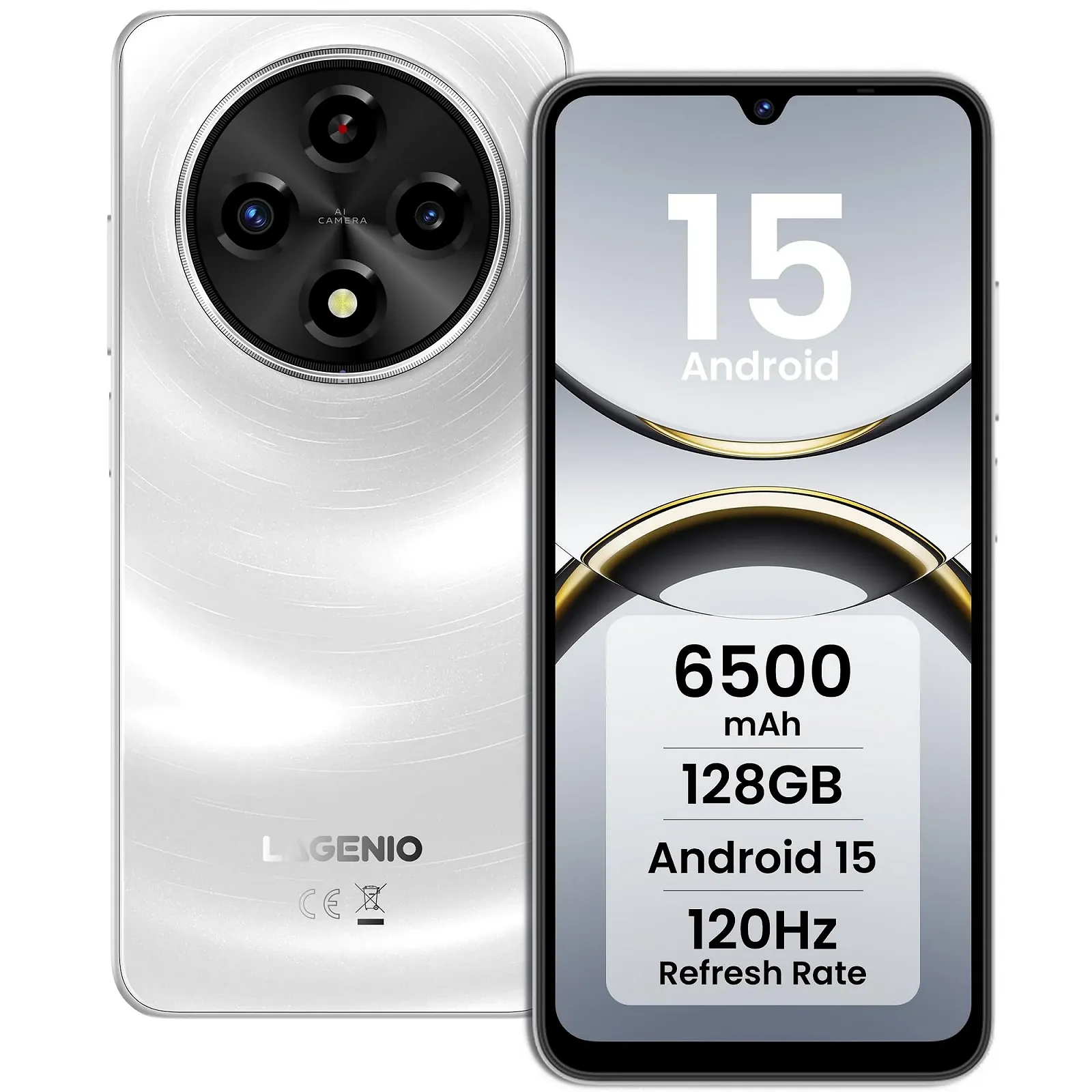 Смартфон LAGENIO A12 12ГБ + 128ГБ/1ТБ TF 6500мАч 6.9 дюйма HD+ 120Гц 13Мп + 8Мп Widevine L1, фото №1