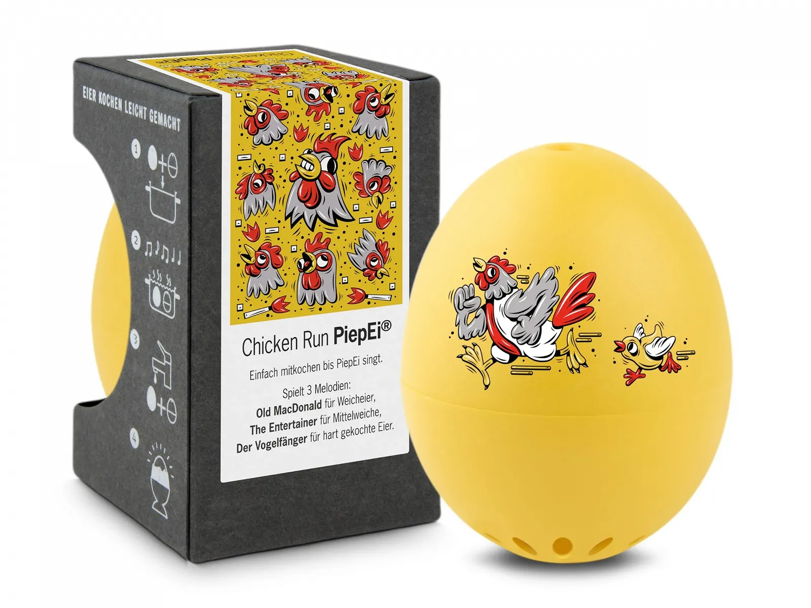 Поющий таймер для яиц Brainstream PiepEi Chicken Run на 3 уровня готовности, фото №1