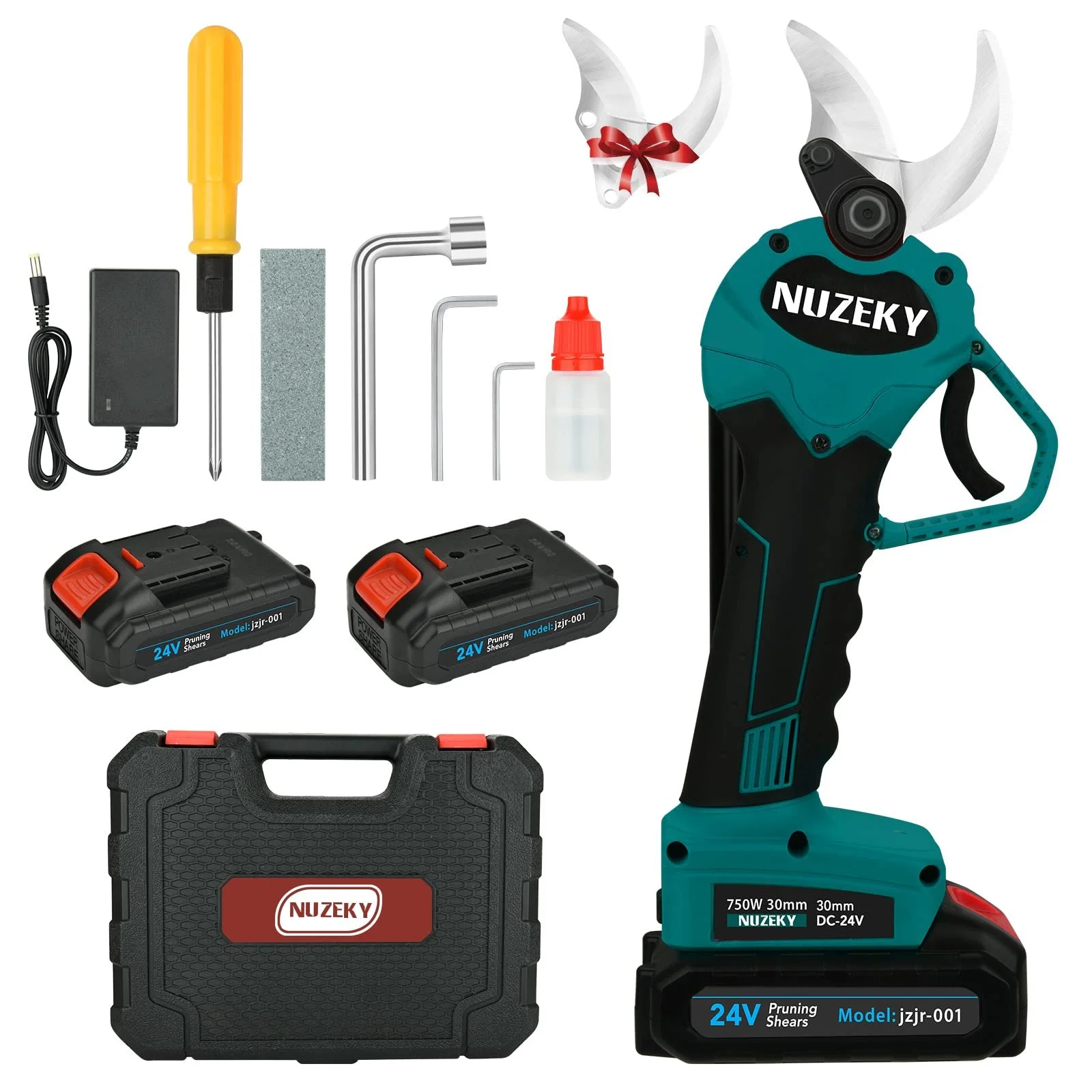 Акумуляторний електричний секатор 2 x 24 V 30-40 мм, фото №1