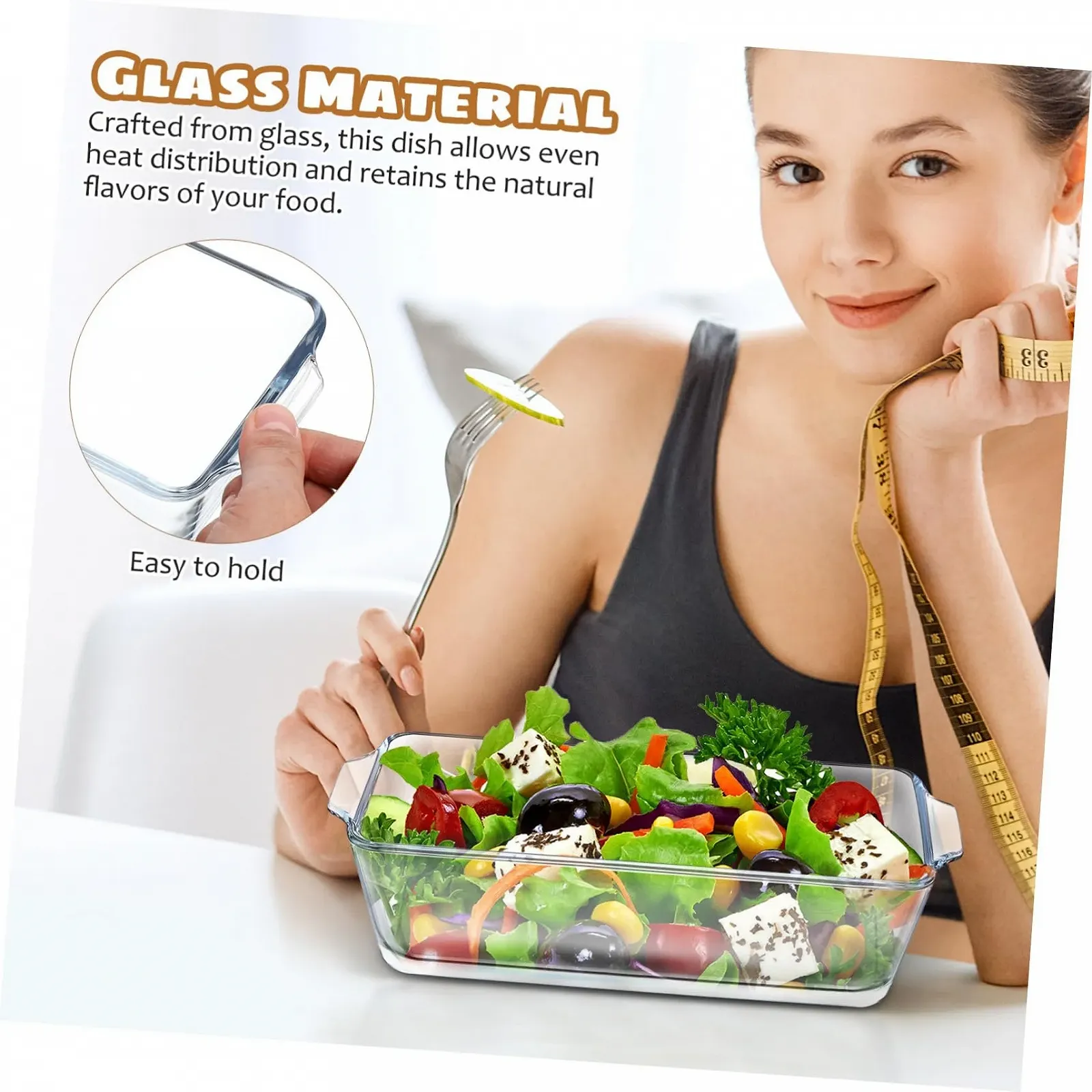 Форма для запікання ABOOFAN Скляна Термостійка Без кришки, фото №7