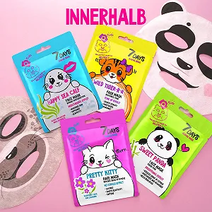 Тканевая маска для лица 7Days Набор масок для ухода за кожей Увлажняющая Антивозрастная Успокаивающая Освежающая Милая маска для лица Красота 4 шт Korean Skincare synthetic.ua - Фото 1