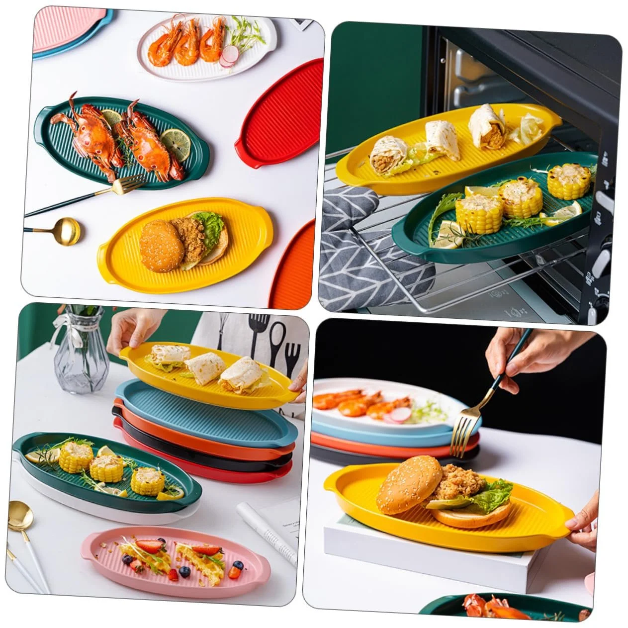 Форма для выпекания керамическая овальная с ручками термостойкая, фото №8