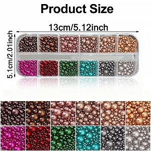 Бусины для дизайна ногтей Рождественские, 12 цветов synthetic.ua - Фото 1