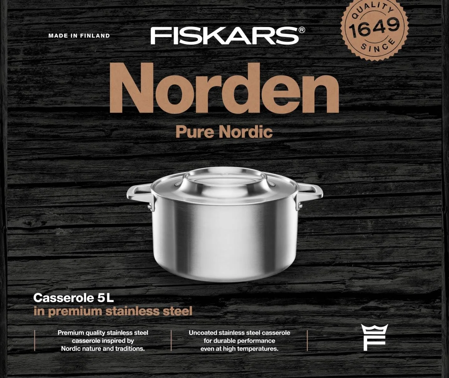 Сотейник Fiskars Norden Steel 1067640 5 л Нержавеющая сталь, фото №10