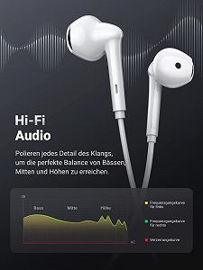 Наушники UGREEN HiTune USB C с кабелем вкладыши с регулировкой громкости synthetic.ua - Фото 1