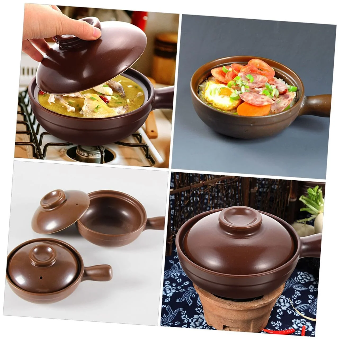 Кастрюля керамическая с крышкой и антипригарным покрытием термостойкая, фото №9