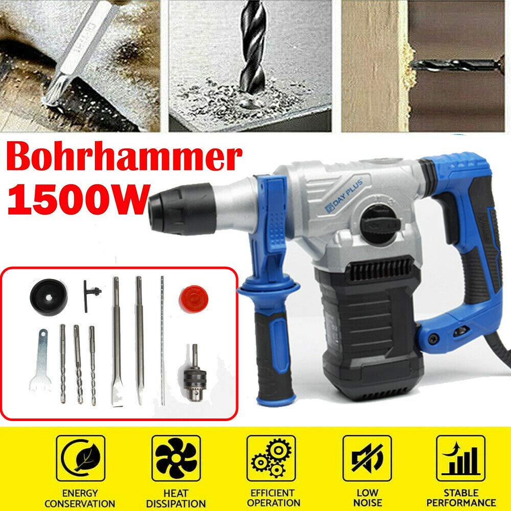 Електричний перфоратор Concrete Drill Breaker Kit Air Hammer Tool SDS Plus 1500 Вт Cord, фото №2