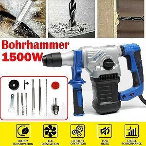 Электрический перфоратор Concrete Drill Breaker Kit Air Hammer Tool SDS Plus 1500 Вт Cord synthetic.ua - Фото 1