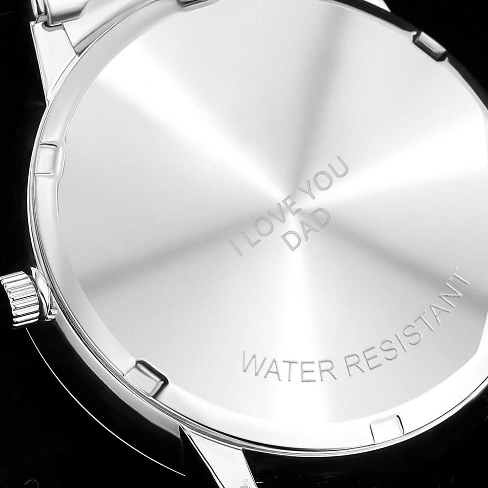 Часы VEELU Personalised Photo для мужчин Watch с фото аналоговый металлический ремешок серебристый/розовое золото классический циферблат водостойкий, фото №5