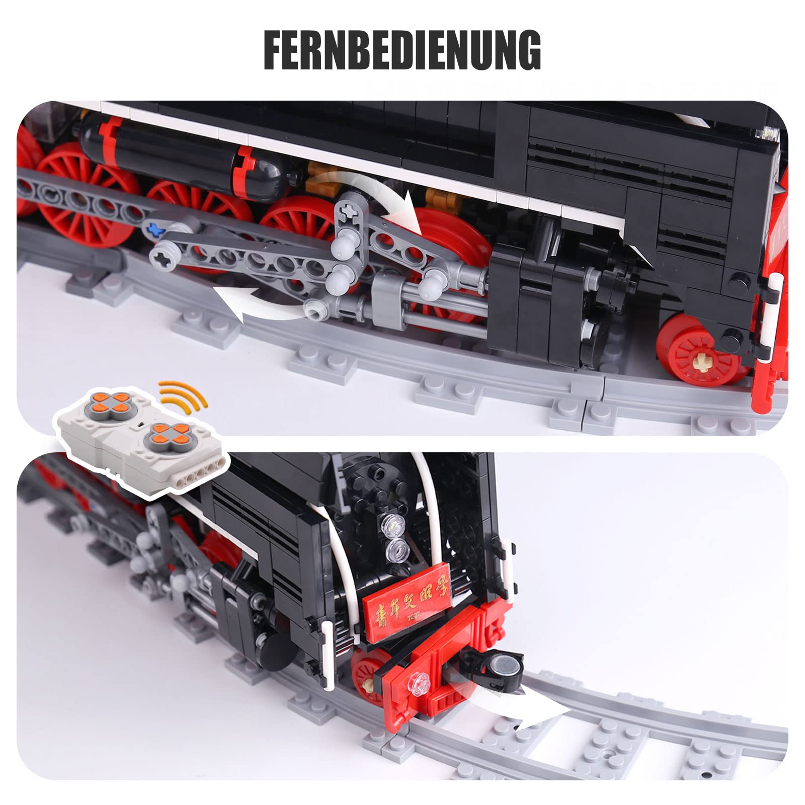 Конструктор Mould King 12003 Technik Train Railway Паровоз 1552 детали Многоцветный, фото №2