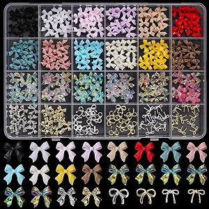 Декор для ногтей Resin Metal 3D Bows 24 стиля DIY аксессуары - Фото 1