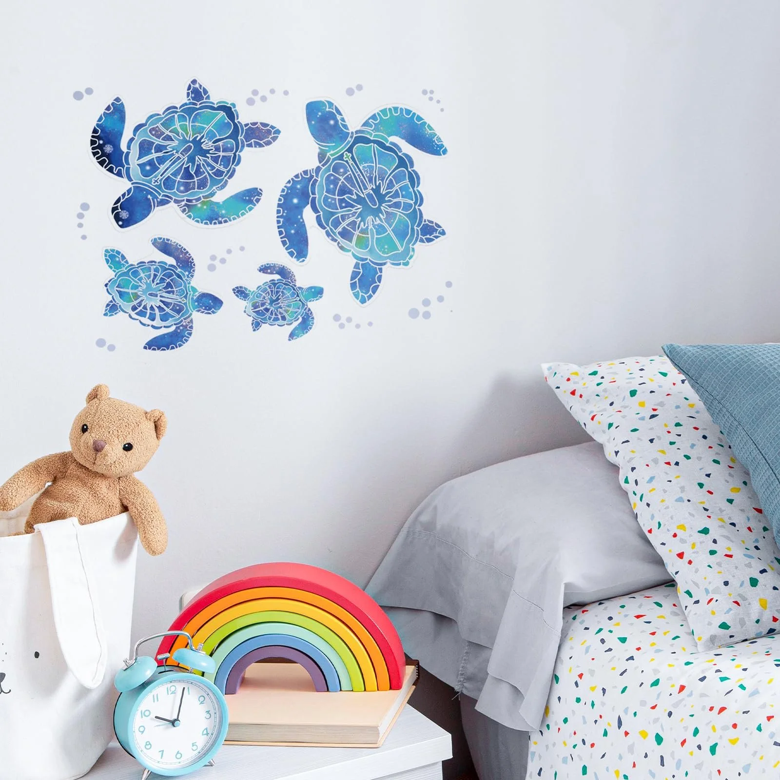 Настінні наклейки Морські черепахи 27 штук Сині, фото №4