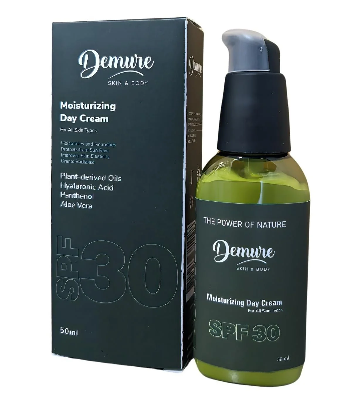 Денний крем для обличчя Demure Moisturising SPF 30 з гіалуроновою кислотою, пантенолом, вітаміном E та обліпихою, 50 мл, фото №1 Денний крем для обличчя Demure Moisturising SPF 30 з гіалуроновою кислотою, пантенолом, вітаміном E та обліпихою, 50 мл, фото №1