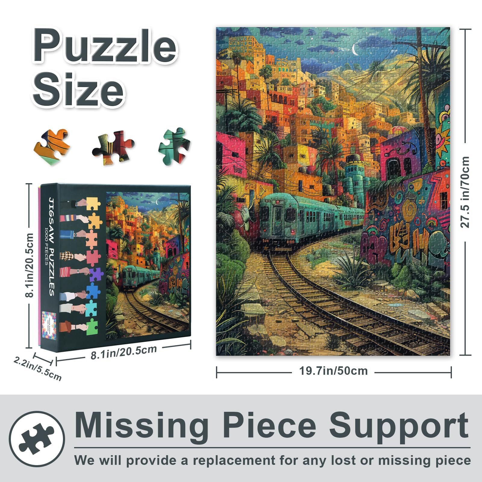 Пазл Fantasy City 1000 елементів 50 x 70 см Поїзд у нічному місті, фото №2