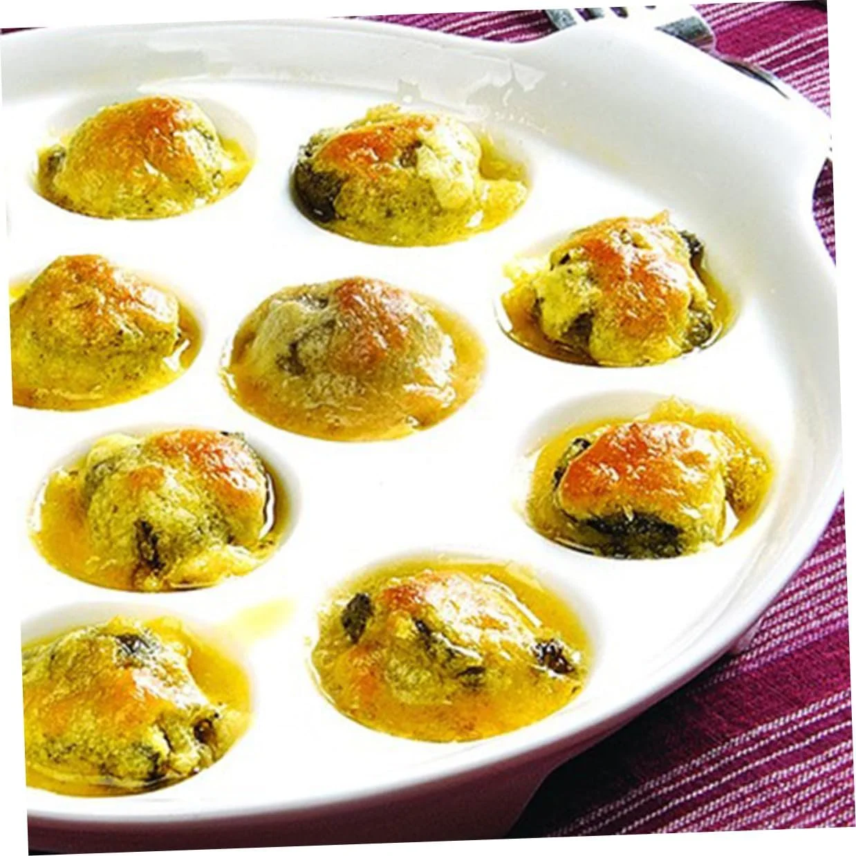 Набір з 2 керамічних форм для запікання равликів з заглибленнями термостійкі для духовки та гриля, фото №4