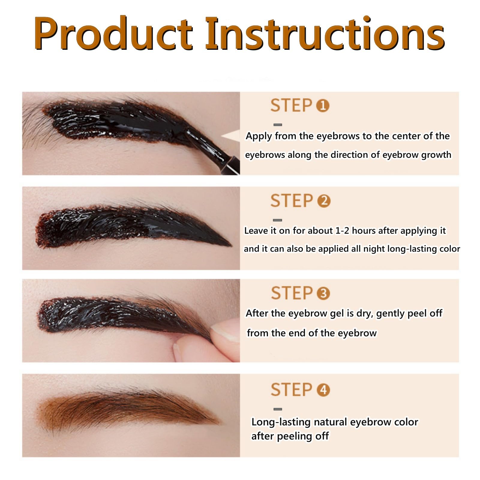 Гель для бровей Peel Off Tattoo 3 цвета водостойкий быстросохнущий без размазывания укладка 3D c потом, фото №7