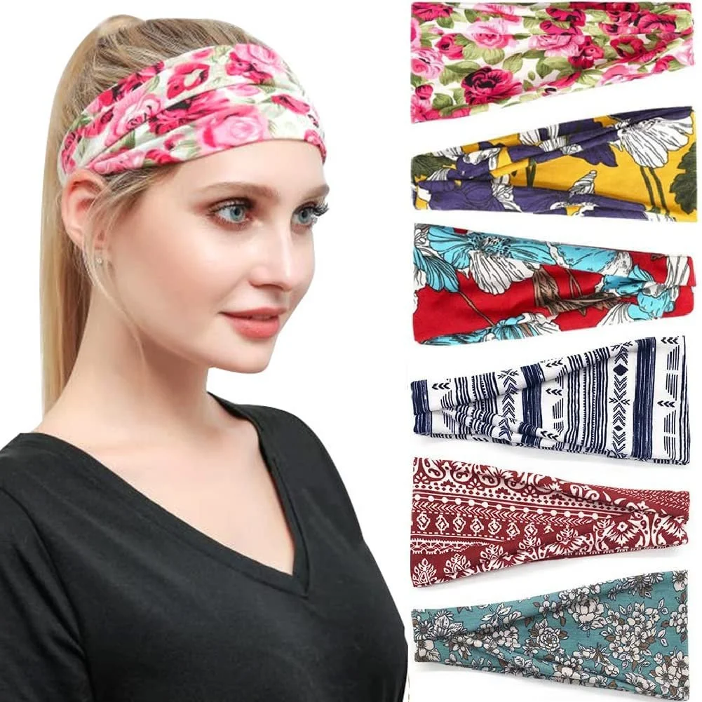 Набір пов'язок на голову для жінок, 6 шт. Спортивна, фото №1