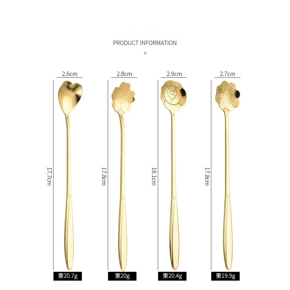 Набір ложок з нержавіючої сталі 4 креативні, фото №7