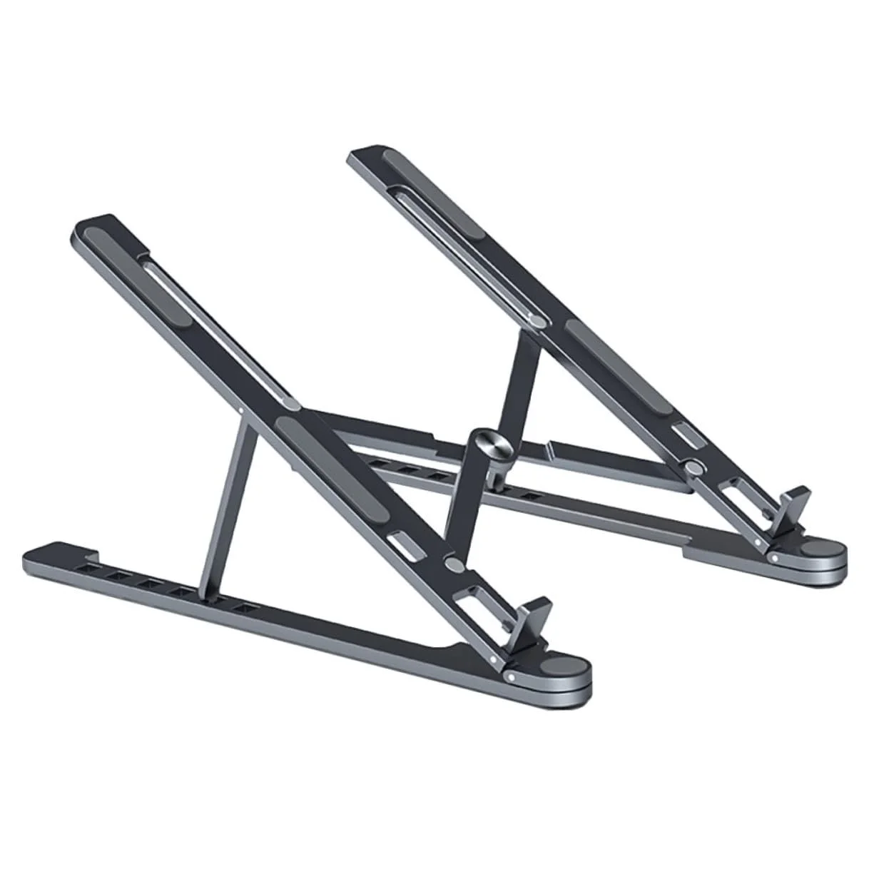 Підставка для ноутбука GALPADA складана з алюмінієвого сплаву, регульована по висоті, темно-сіра, фото №1