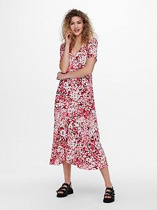 Сукня ONLENOLA S/S MIDI DRESS  WVN 15230958 High Risk Red-CRUISE FLORAL ONLY Червоний S - Фото 1