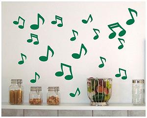 Наклейка на стіну Samunshi Music Notes 18 штук 12 x 5 см / 6 x 7,5 см Золота synthetic.ua - Фото 1