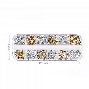 Набор страз 8 шт. Ракушка, сплав, аксессуары для ногтей, маникюр, DIY украшение, 3D декор для ногтей, металлические заклепки для ногтей synthetic.ua - Фото 1