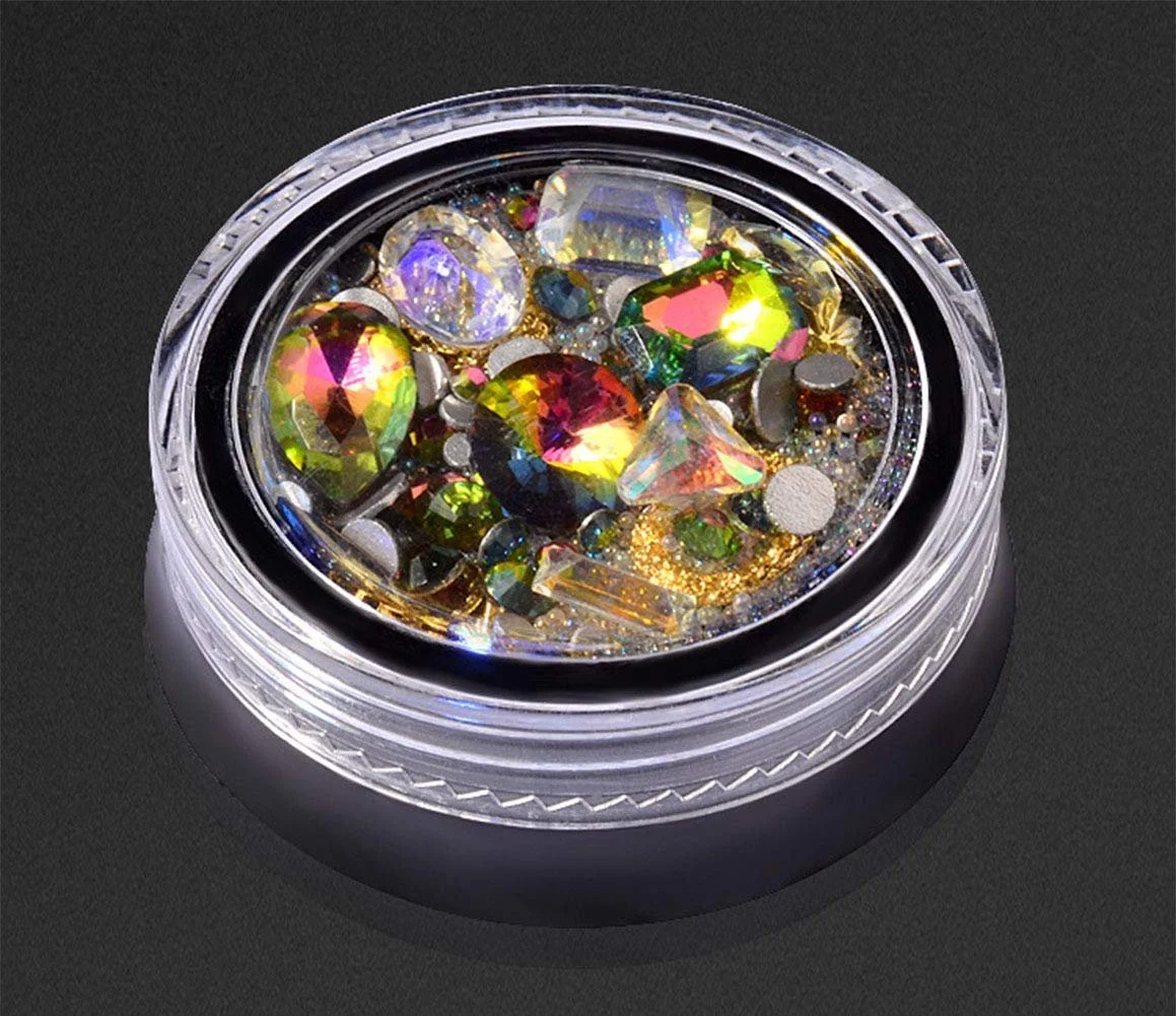 Кришталеві AB змішані заклепки, металеві діаманти, бісер, 3 коробки, фото №6