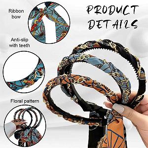 Набор широких повязок на голову для женщин с бантом. synthetic.ua - Фото 1