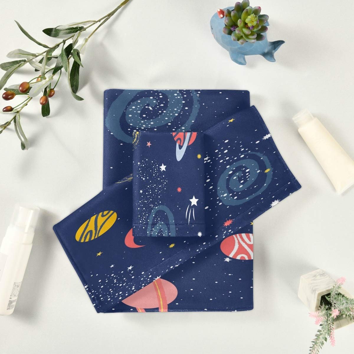Набір рушників BEUSS Kunstraumanlage 100% бавовна (1 банний рушник, 1 рушник для рук, 1 серветка) для дівчаток дітей, фото №6