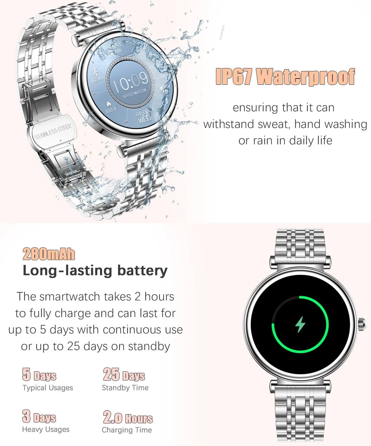 Смартчасы Женские 1.27 Дюймовый Цветной Экран Водонепроницаемый IP67, фото №5 Смартчасы Женские 1.27 Дюймовый Цветной Экран Водонепроницаемый IP67, фото №5