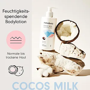 Лосьйон для тіла HelloBody Cocos Milk Зволожуючий 300 мл ціна на synthetic.ua - Фото 1 Лосьйон для тіла HelloBody Cocos Milk Зволожуючий 300 мл synthetic.ua - Фото 1