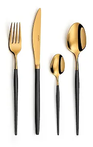 Набір столових приборів Amefa SOPRANO 16 предметів, нержавіюча сталь з PVD-покриттям, золотий - Фото 1