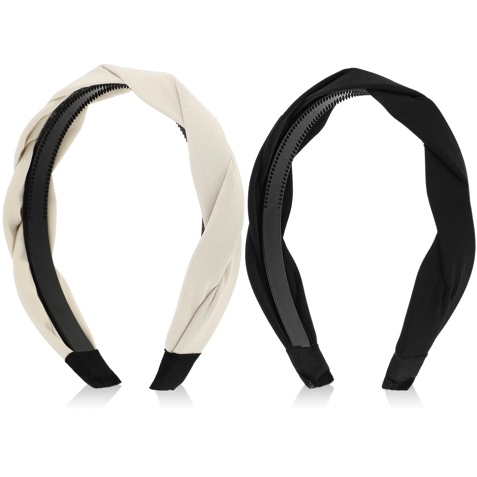 Обруч на голову Sibba, 2 шт., для довгого та густого волосся, плетена, нековзна, фото №3