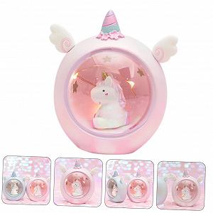 Лампа Housoutil Unicorn Night Cartoon Bright Night Children's LED Desk Projector Cute Children's Room Student Resin synthetic.ua - Фото 1